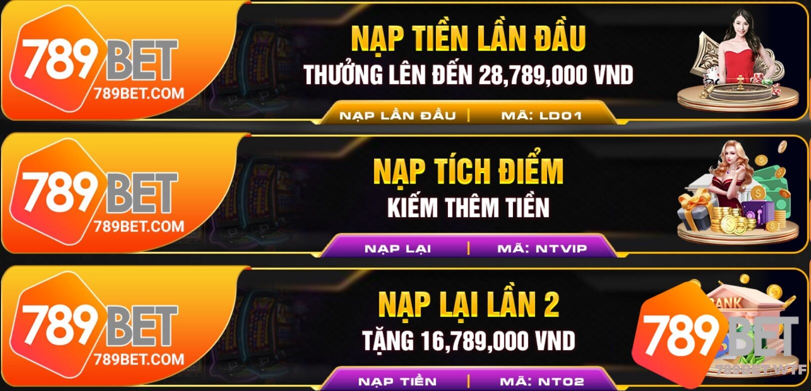 Tổng hợp khuyến mãi nạp tiền 789bet